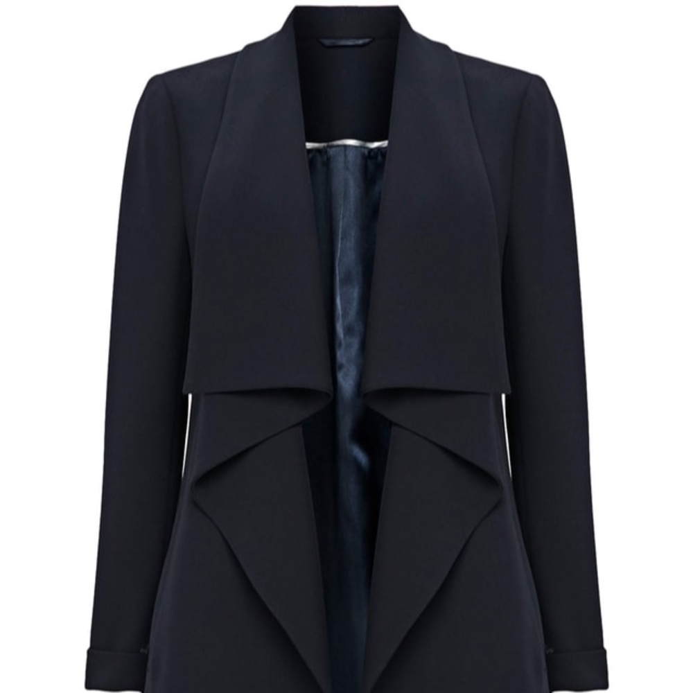 Navy Wallis waterfall coat